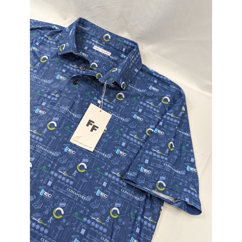 NWT Fore Fathers Polo Shirt L AOP Print Performance International‎ Environmental